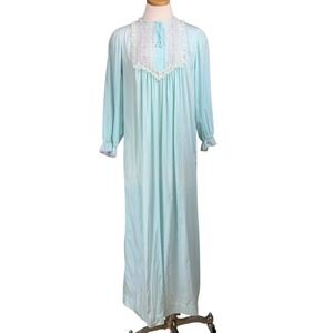 Vintage BARBIZON Flannel Womens (S/M) Nightgown Ruffle Cottage Cozy‎ Modest Trad